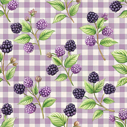 Blackberry Gingham Pattern 5 Quilting Cotton Fabric