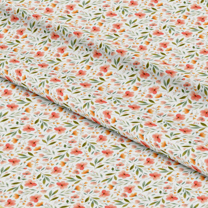 Bloom Time Blooms White Quilting Cotton Fabric