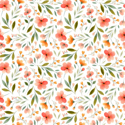 Bloom Time Blooms White Quilting Cotton Fabric