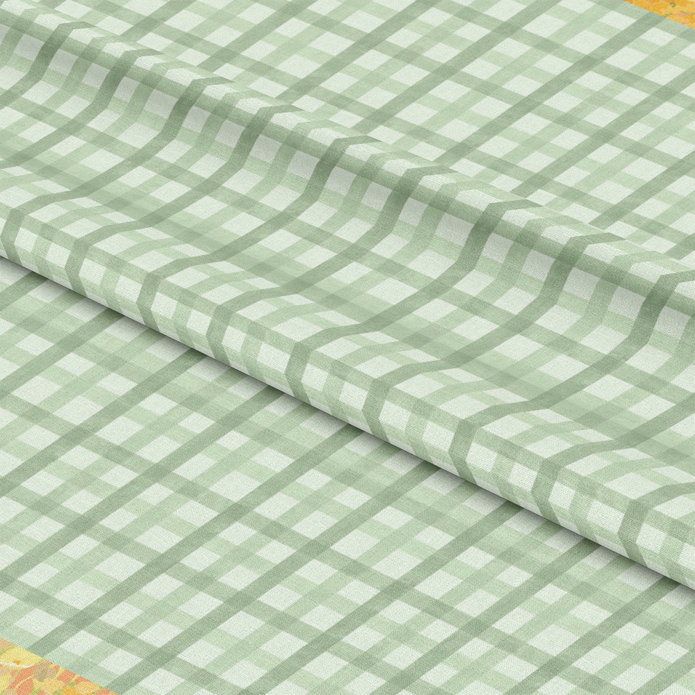 Bloom Time Blush Green Check Quilting Cotton Fabric