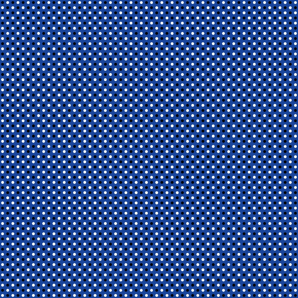 A blue background with a regular pattern of small white polka dots.