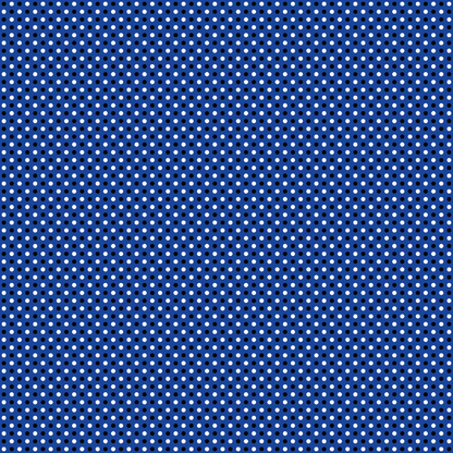 A blue background with a regular pattern of small white polka dots.