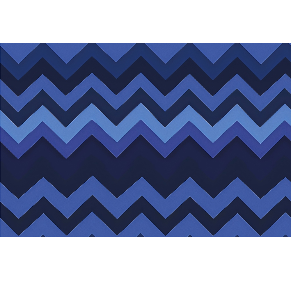 Zigzag pattern with various shades of blue creates a repeating geometric design.