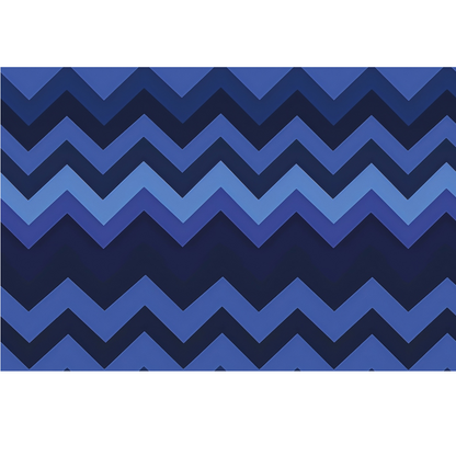 Zigzag pattern with various shades of blue creates a repeating geometric design.