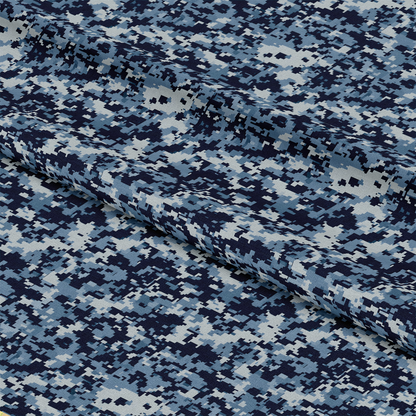 Blue Military Camouflage Pattern 2 Quilting Cotton Fabric