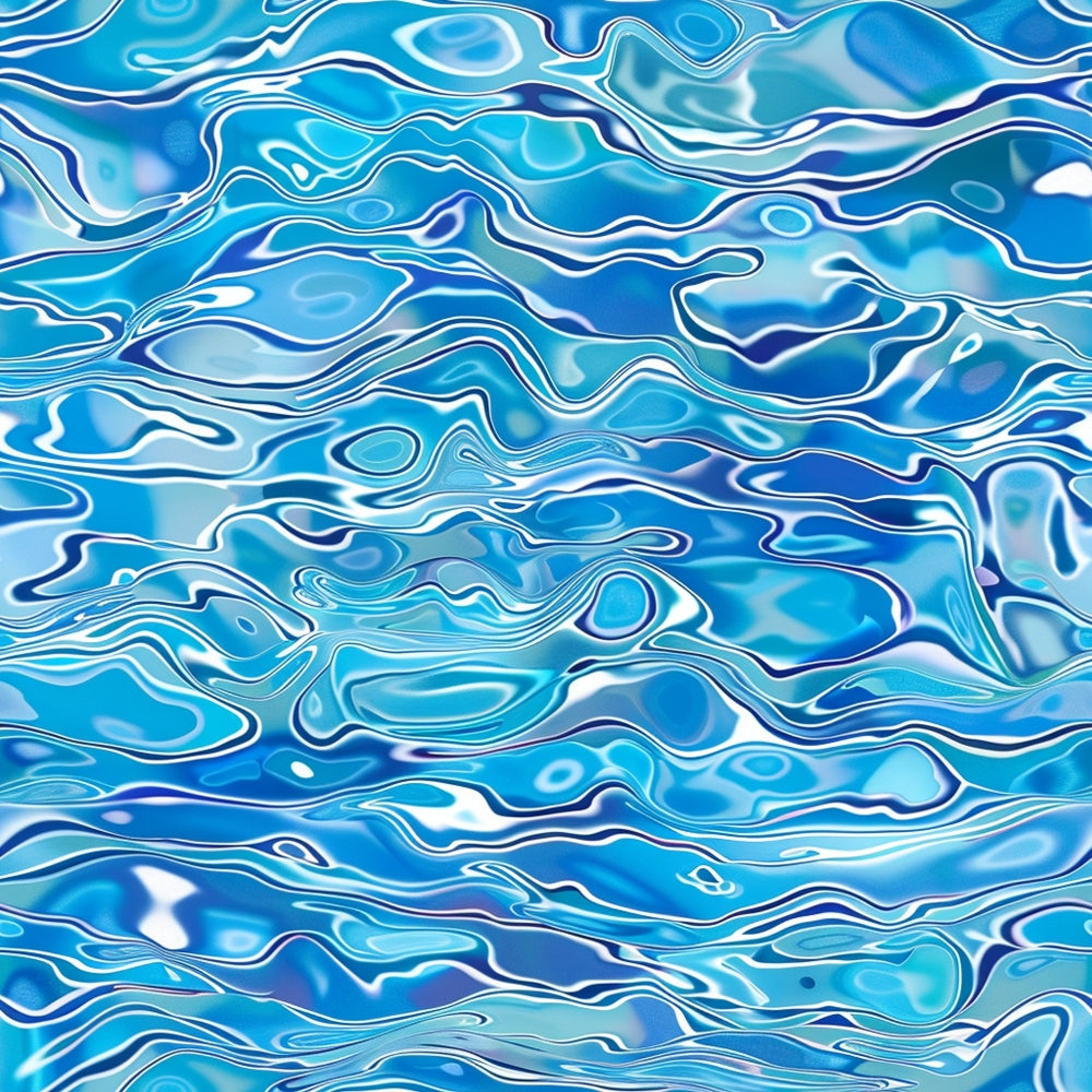 Abstract blue and white wavy pattern, resembling rippling water.