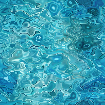 Abstract image of swirling blue and turquoise patterns resembling waves or liquid movement.