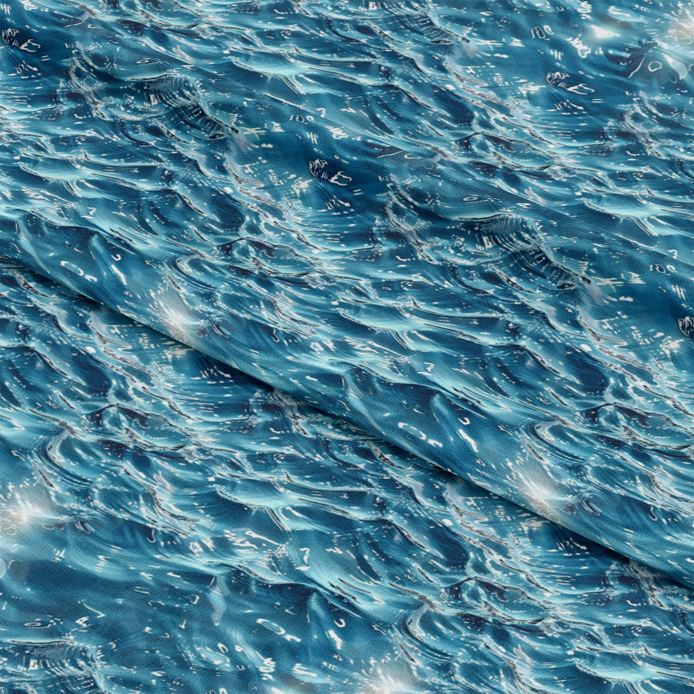 Blue Water Pattern 13 Quilting Cotton Fabric