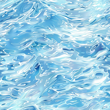 Abstract pattern resembling swirling blue and white water waves.