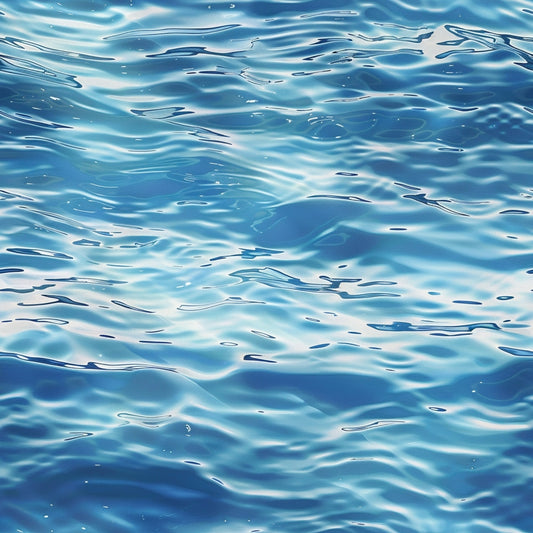 Rippling blue water reflecting sunlight.