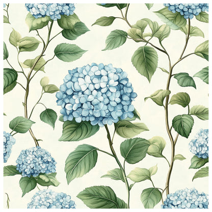 Blue Hydrangea Pastel Pattern 11 Quilting Cotton Fabric