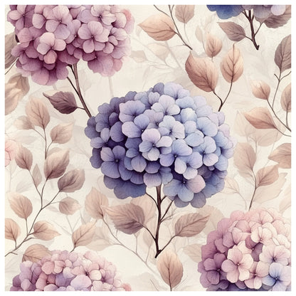 Blue Hydrangea Pastel Pattern 1 Quilting Cotton Fabric