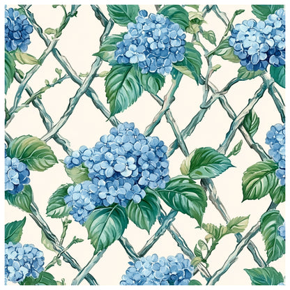 Blue Hydrangea Pastel Pattern 23 Quilting Cotton Fabric