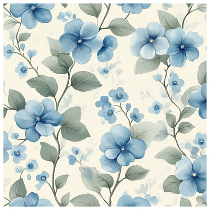 Blue Hydrangea Pastel Pattern 7 Quilting Cotton Fabric