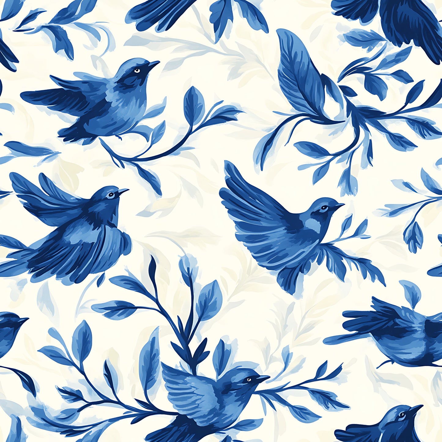 Blue Jay Feather Trails Pattern 13 Quilting Cotton Fabric