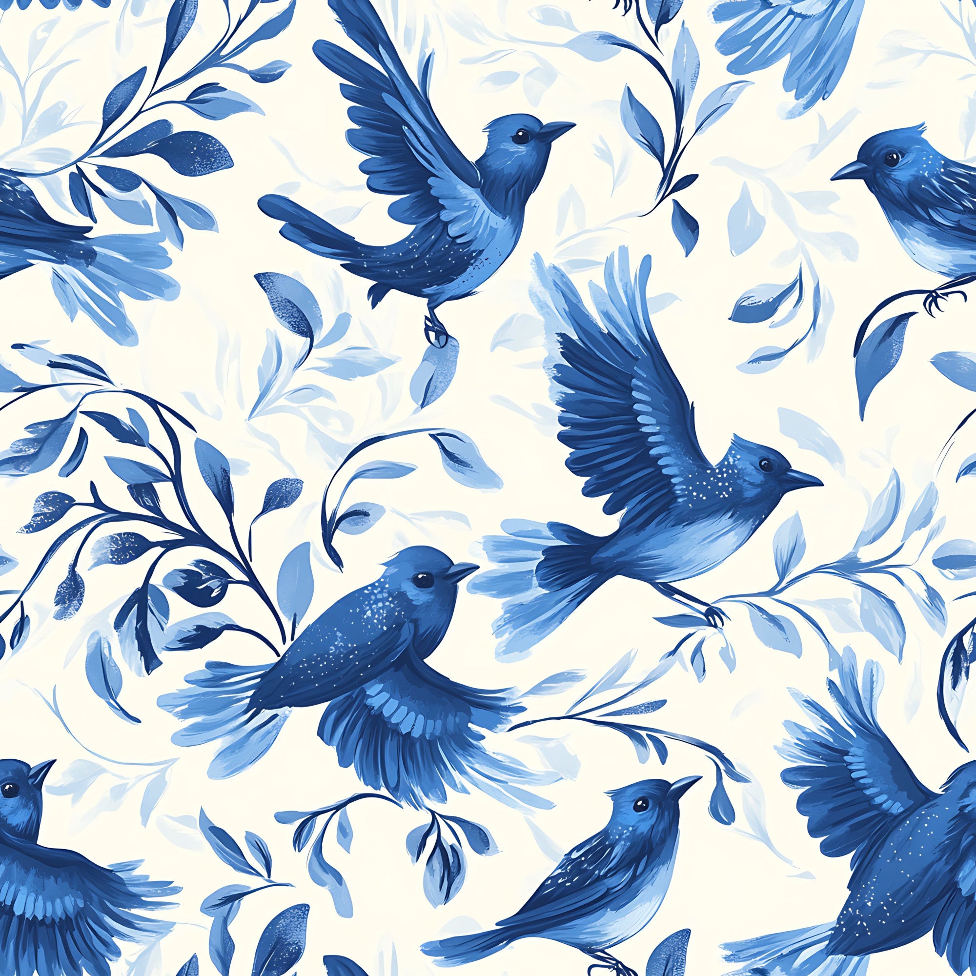 Blue Jay Feather Trails Pattern 16 Quilting Cotton Fabric ...