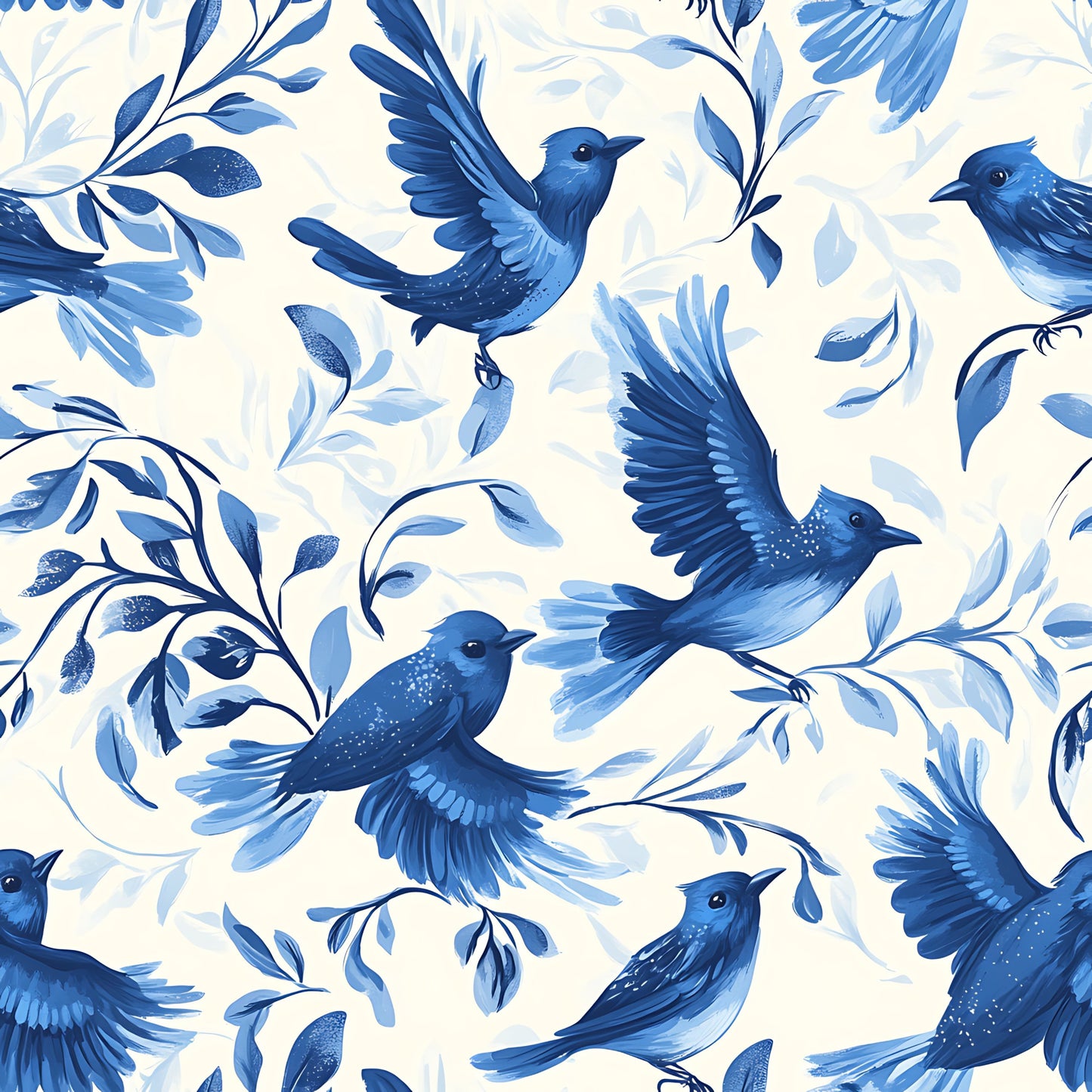 Blue Jay Feather Trails Pattern 16 Quilting Cotton Fabric
