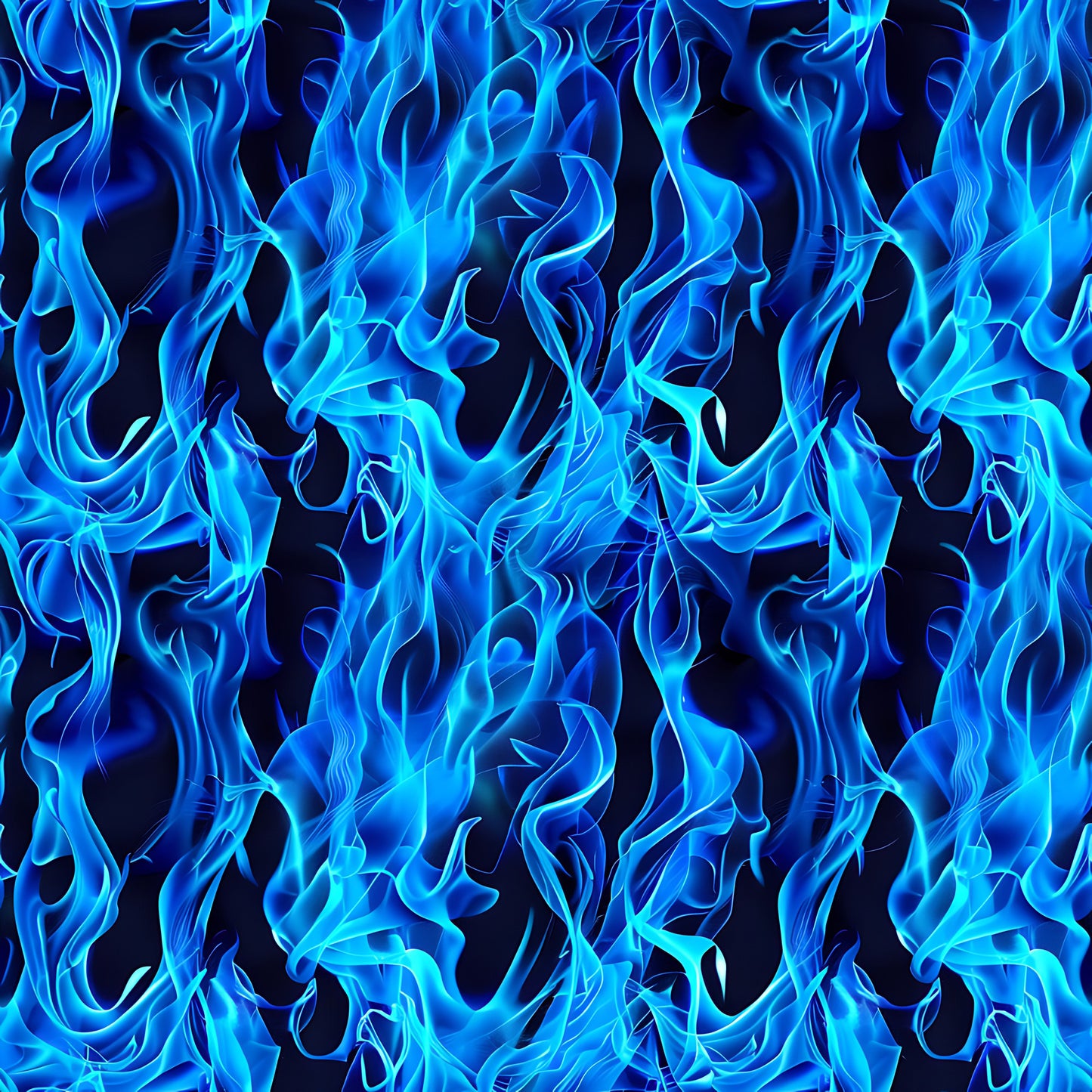 blue flames, electric blue, cyan, navy blue, fire pattern, flame design, swirling flames, dancing fire, abstract flames, quilting cotton, fabric panel, dramatic pattern, intense design, flowing flames, blue fire, flame motif, quilting fabric, cotton fabric, mystical flames, artistic flames