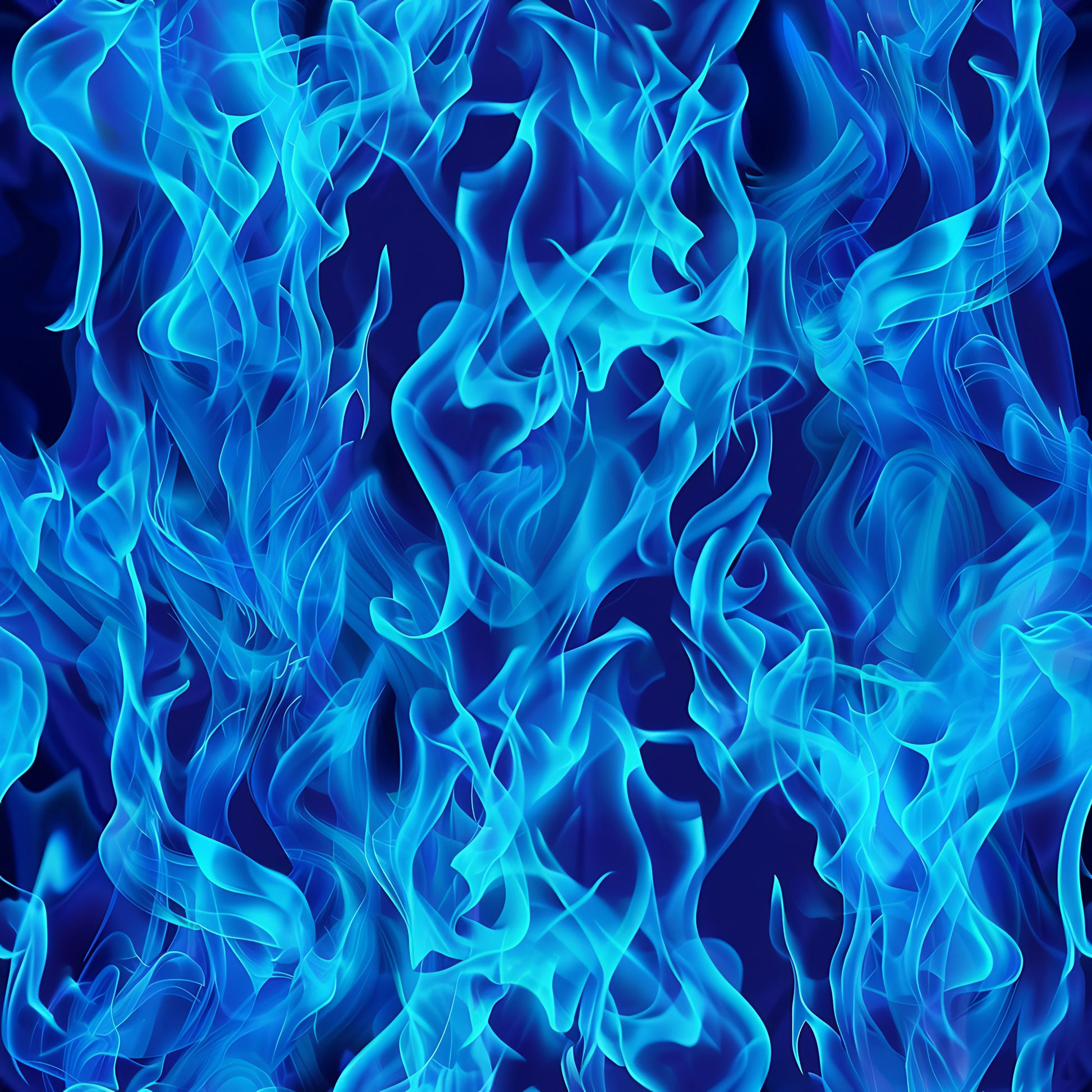 blue flames, electric blue, turquoise, navy blue, fire pattern, flame design, abstract flames, flowing flames, smoky texture, heat waves, quilting cotton, fabric panel, dramatic pattern, intense blue, swirling flames, fire motif, contemporary design, bold colors, organic shapes, fluid movement