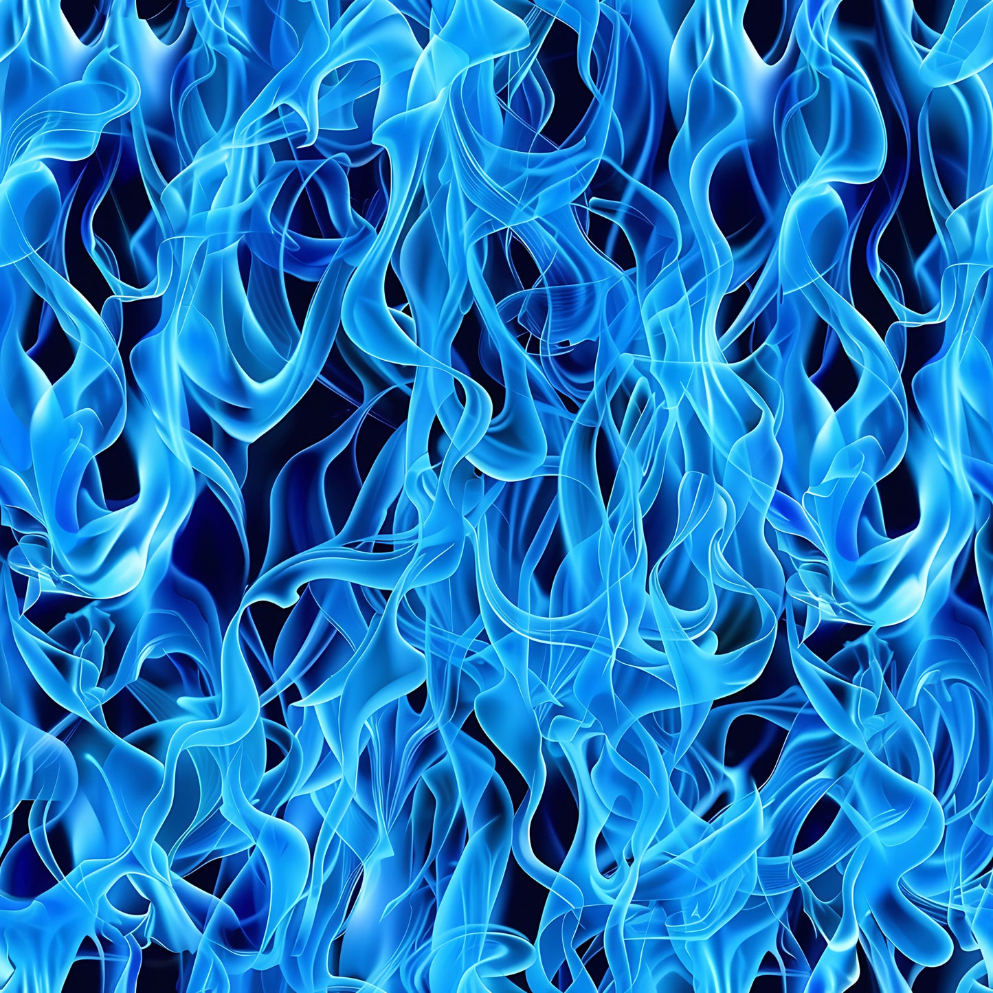 blue flames, electric blue, bright blue, navy blue, fire pattern, flame design, swirling flames, dancing fire, abstract flames, quilting cotton, fabric panel, flowing design, dynamic movement, intense blue, luminous flames, seamless pattern, modern abstract, energetic design, vibrant blue