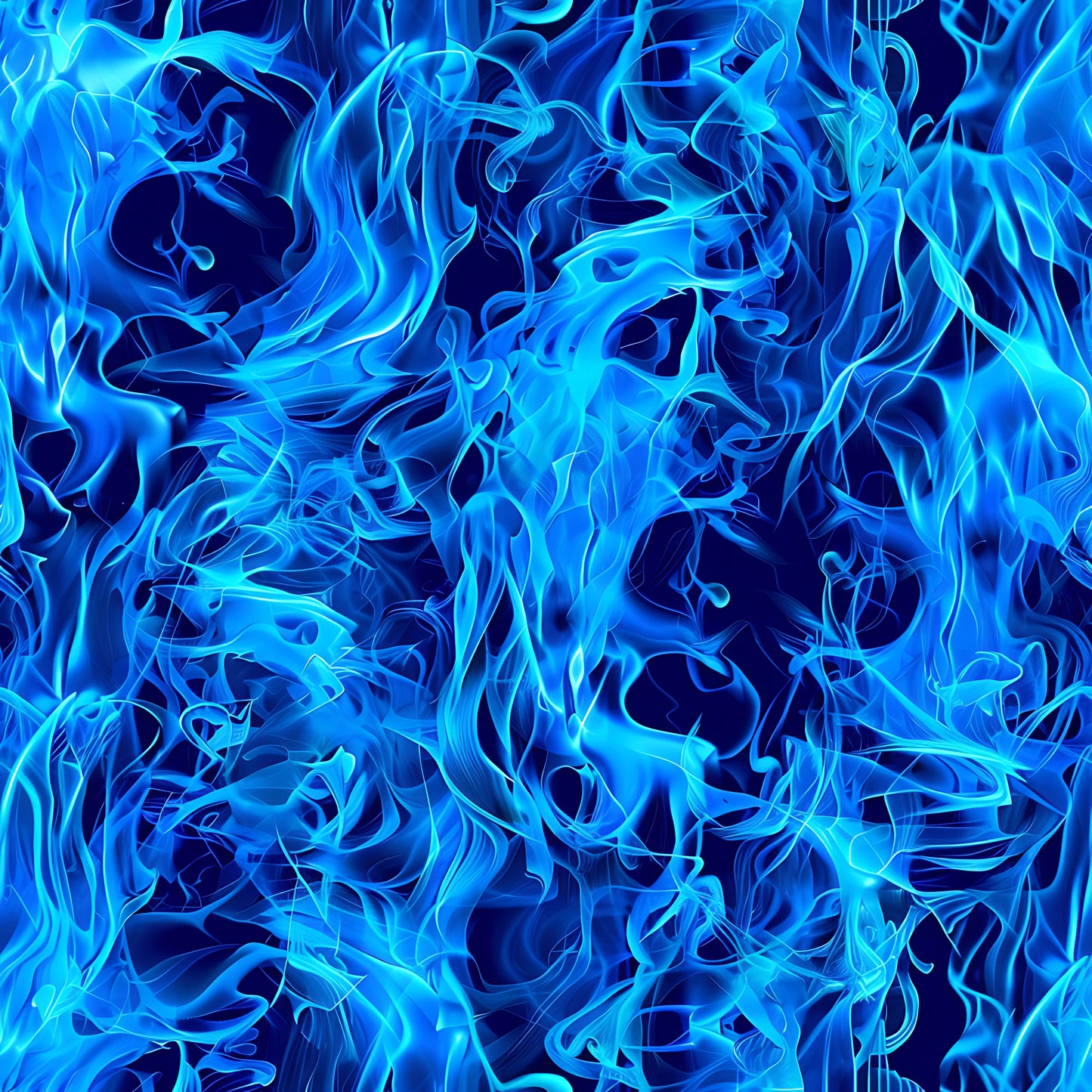 blue flames, electric blue, azure, cobalt, flame pattern, fire design, swirling flames, dancing fire, abstract flames, quilting cotton, fabric panel, intense flames, bright blue, sapphire, turquoise, flame texture, fire motif, vibrant blue, flowing flames, dynamic pattern
