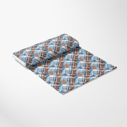 Blue and Brown Gingham Pattern 12 Quilting Cotton Fabric