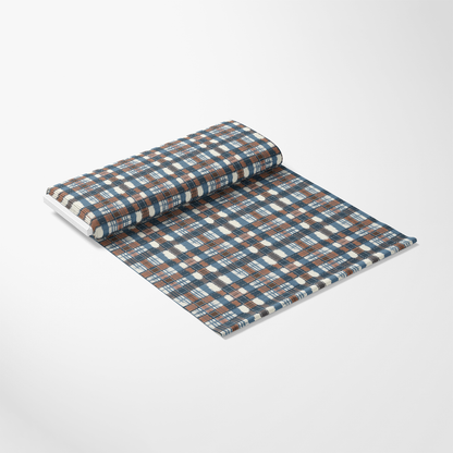 Blue and Brown Gingham Pattern 5 Quilting Cotton Fabric