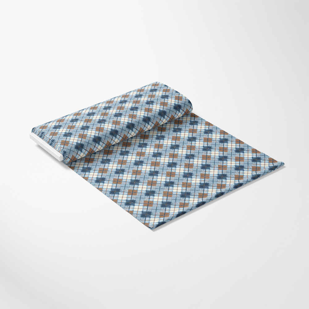 Blue and Brown Gingham Pattern 9 Quilting Cotton Fabric