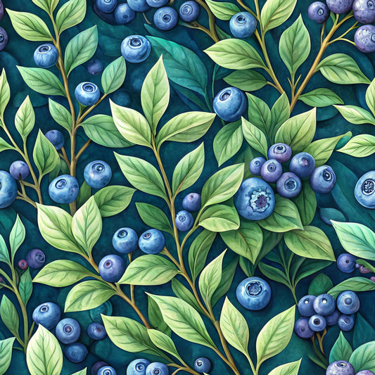 Blueberry Garden Pattern 1 Quilting Cotton Fabric