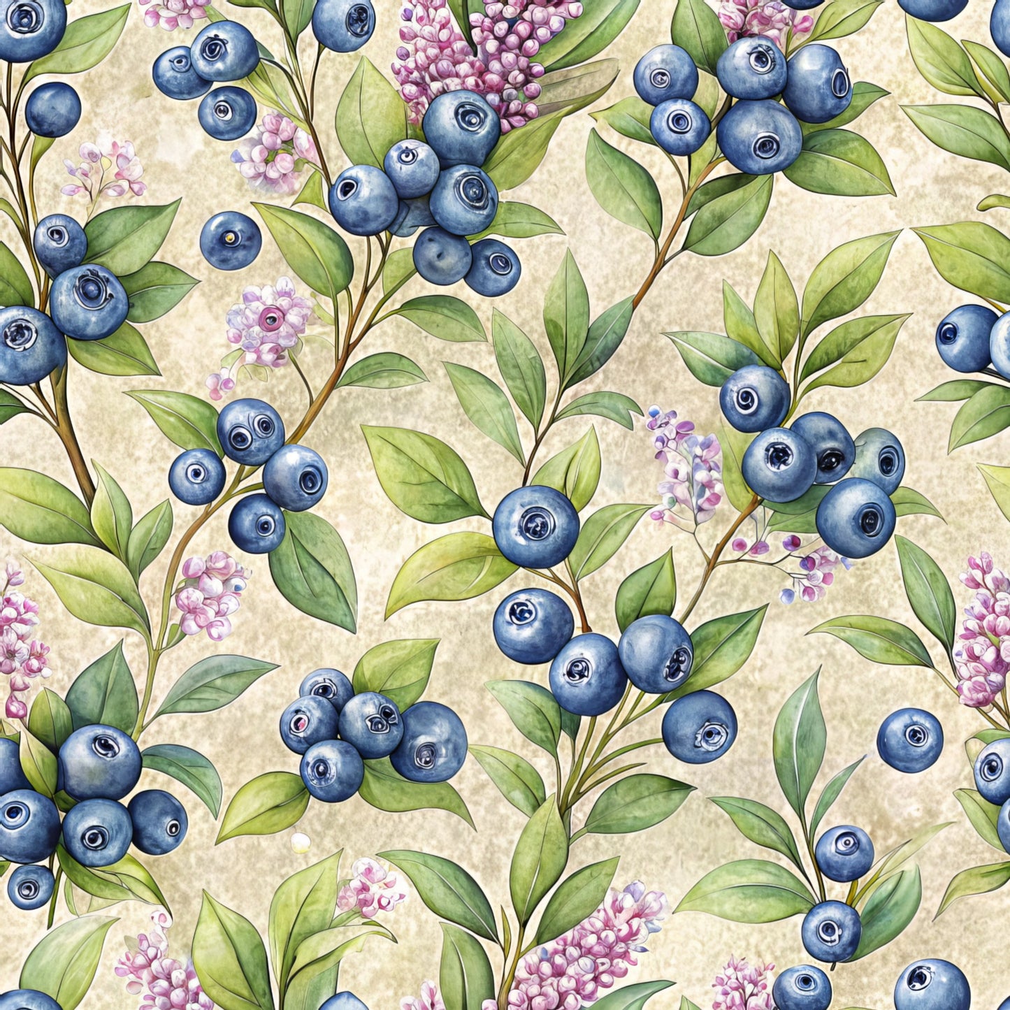 Blueberry Garden Pattern 11 Quilting Cotton Fabric