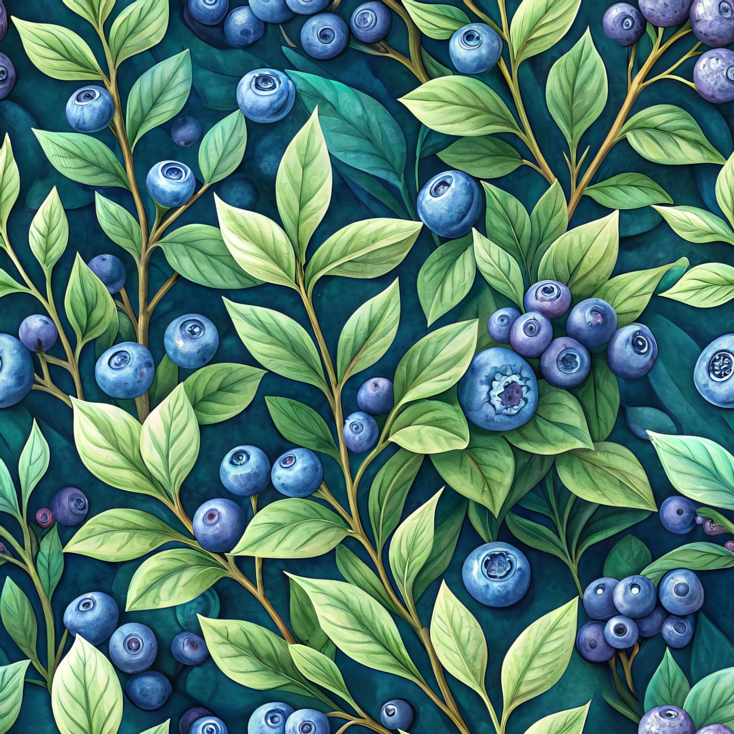 Blueberry Garden Pattern 1 Quilting Cotton Fabric