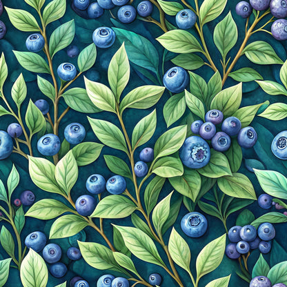 Blueberry Garden Pattern 1 Quilting Cotton Fabric