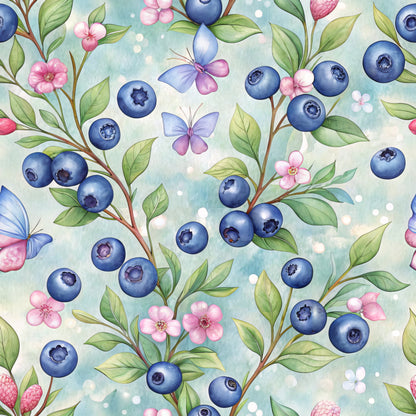 Blueberry Garden Pattern 3 Quilting Cotton Fabric