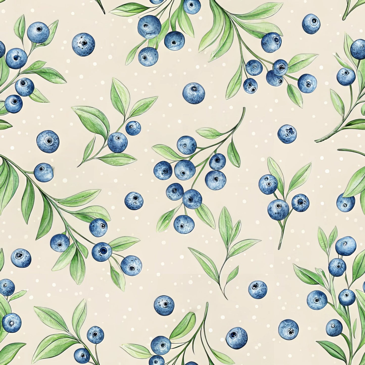 Blueberry Garden Pattern 4 Quilting Cotton Fabric
