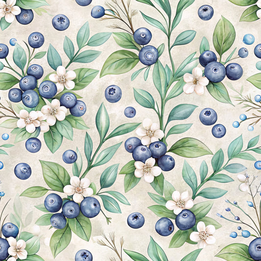 Blueberry Garden Pattern 5 Quilting Cotton Fabric