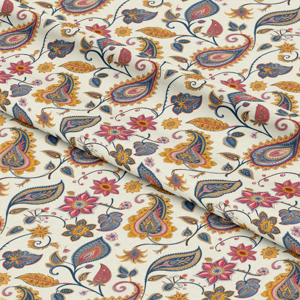 Boho Floral Paisley Pattern 4 Quilting Cotton Fabric