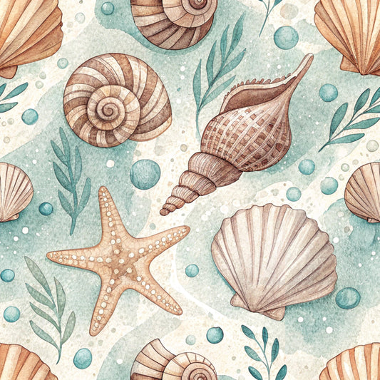 Boho Seashore Pattern 1 Quilting Cotton Fabric