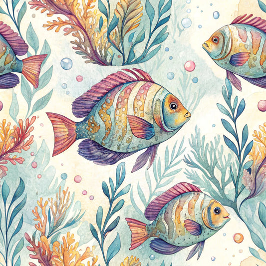 Boho Seashore Pattern 2 Quilting Cotton Fabric