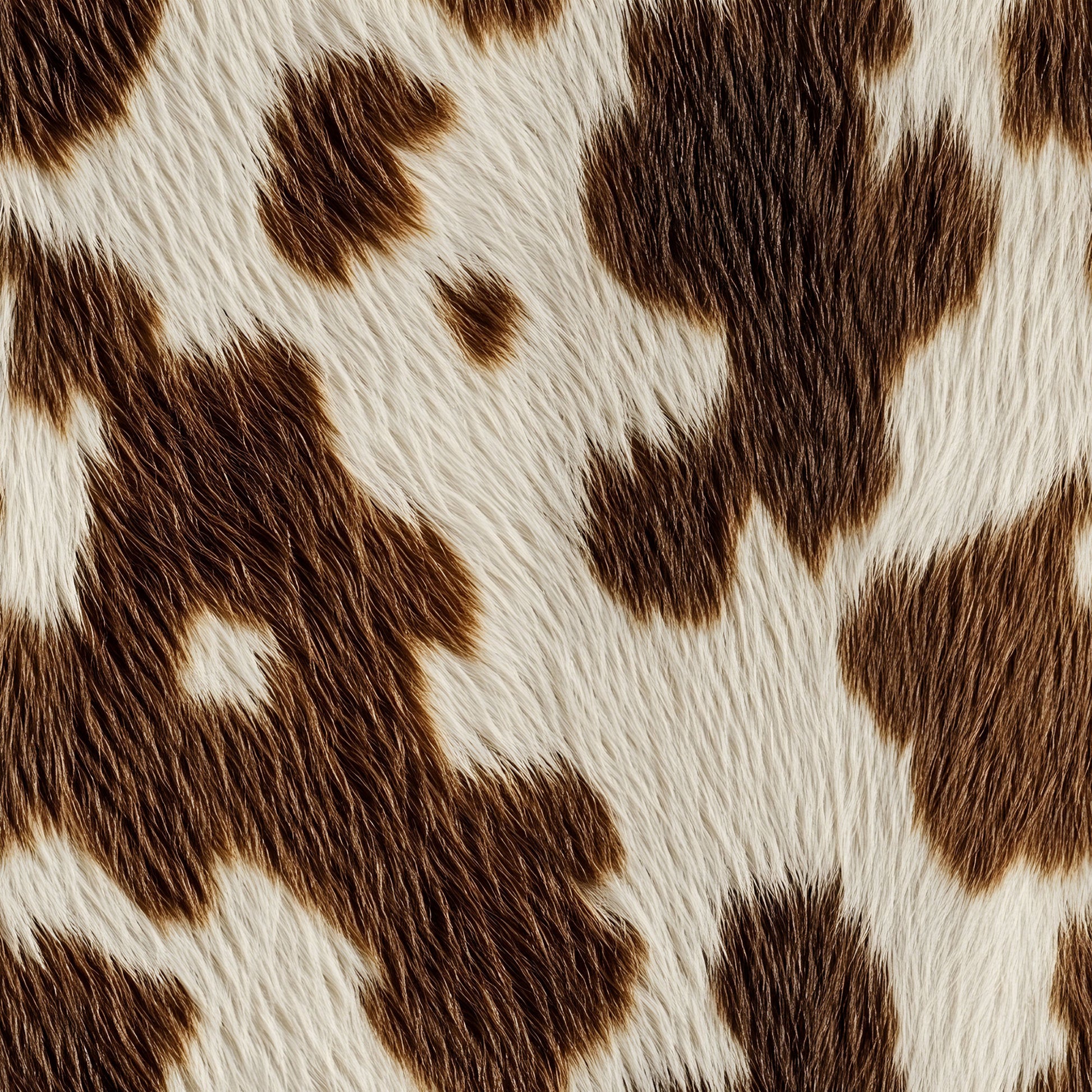 brown, white, cream, cow hide, animal print, cow pattern, spotted, irregular patches, natural markings, realistic texture, fur texture, quilting cotton, fabric panel, cowhide design, bovine, farm animal, rustic, organic shapes, mottled pattern, western theme