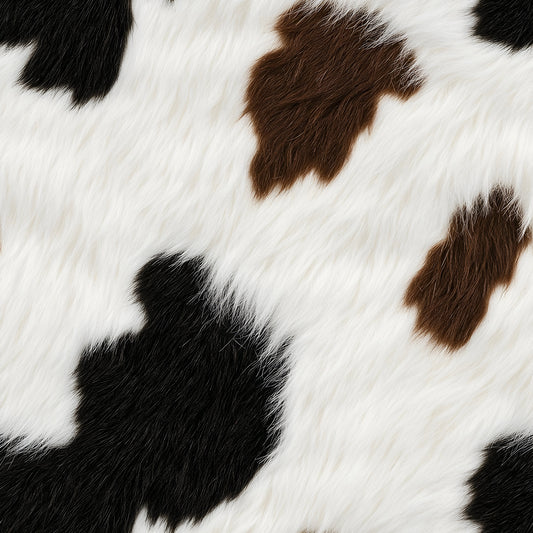 Bold Brown and White Cow Pattern 12 Quilting Cotton Fabric