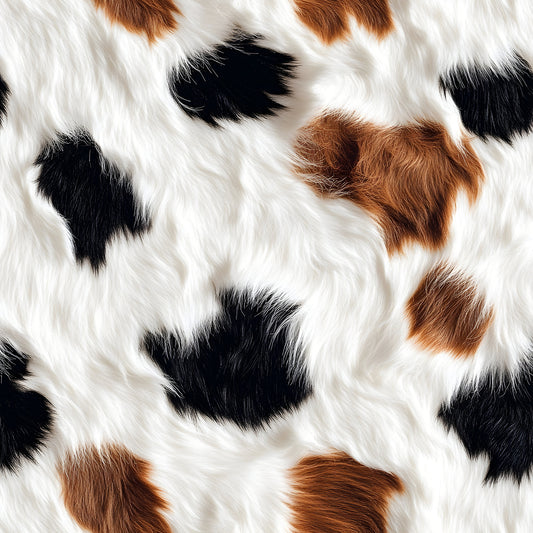 Bold Brown and White Cow Pattern 15 Quilting Cotton Fabric