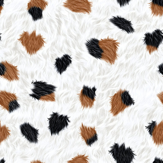Bold Brown and White Cow Pattern 18 Quilting Cotton Fabric