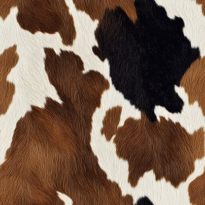 cow print, animal pattern, brown spots, white background, black patches, cowhide texture, farm animal, dairy cow, irregular spots, natural markings, quilting cotton, fabric panel, rustic style, country theme, livestock design, bovine pattern, ranch motif, western inspired, agricultural theme