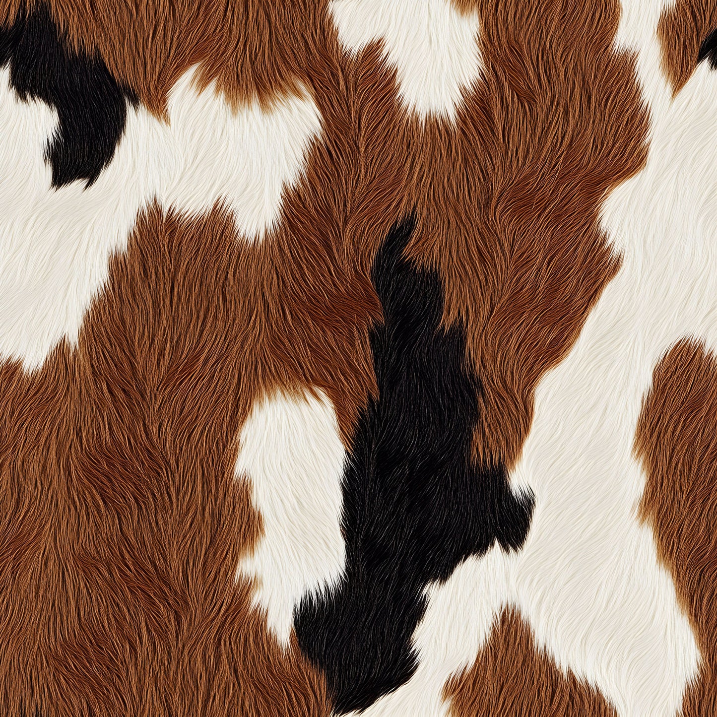 brown, white, black, cow hide, animal print, cow pattern, spotted fur, cowhide texture, quilting cotton, fabric panel, western theme, ranch style, farmhouse, rustic, natural colors, livestock, cattle design, fur texture, irregular spots, organic pattern