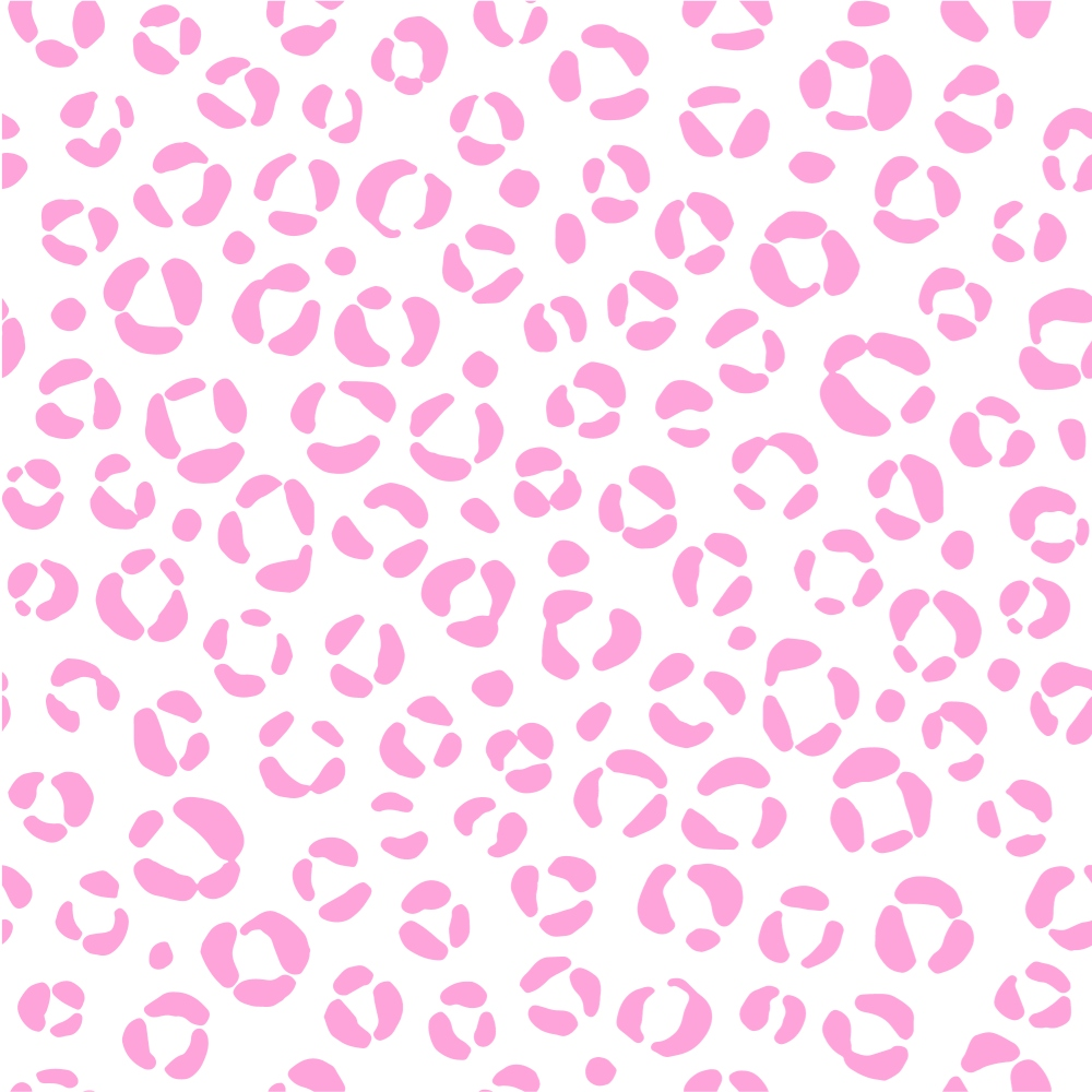 Pink leopard print pattern on a white background.