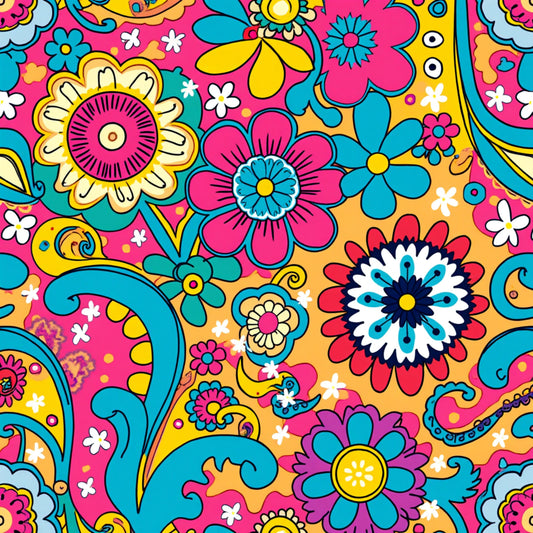 Bright Preppy Paisley Pattern 10 Quilting Cotton Fabric