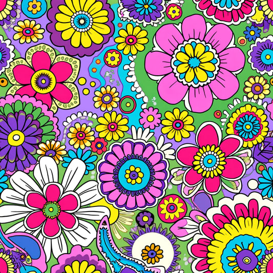 Bright Preppy Paisley Pattern 2 Quilting Cotton Fabric