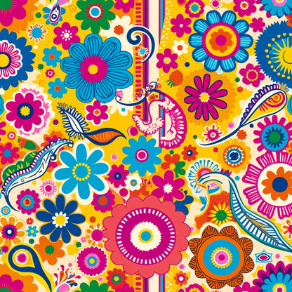 Bright Preppy Paisley Pattern 20 Quilting Cotton Fabric