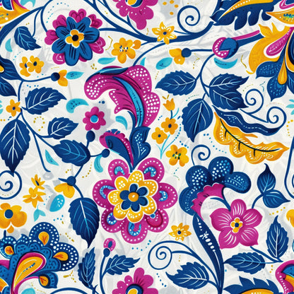 Bright Preppy Paisley Pattern 22 Quilting Cotton Fabric