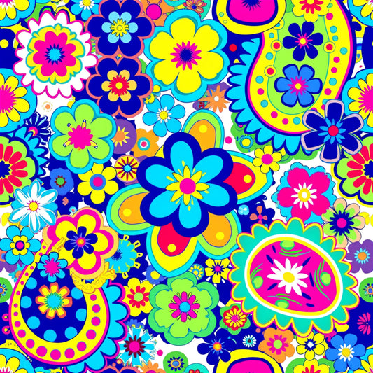 Bright Preppy Paisley Pattern 5 Quilting Cotton Fabric